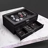 Carbon Fiber Textured Leather Watch and Jewelry Storage Box