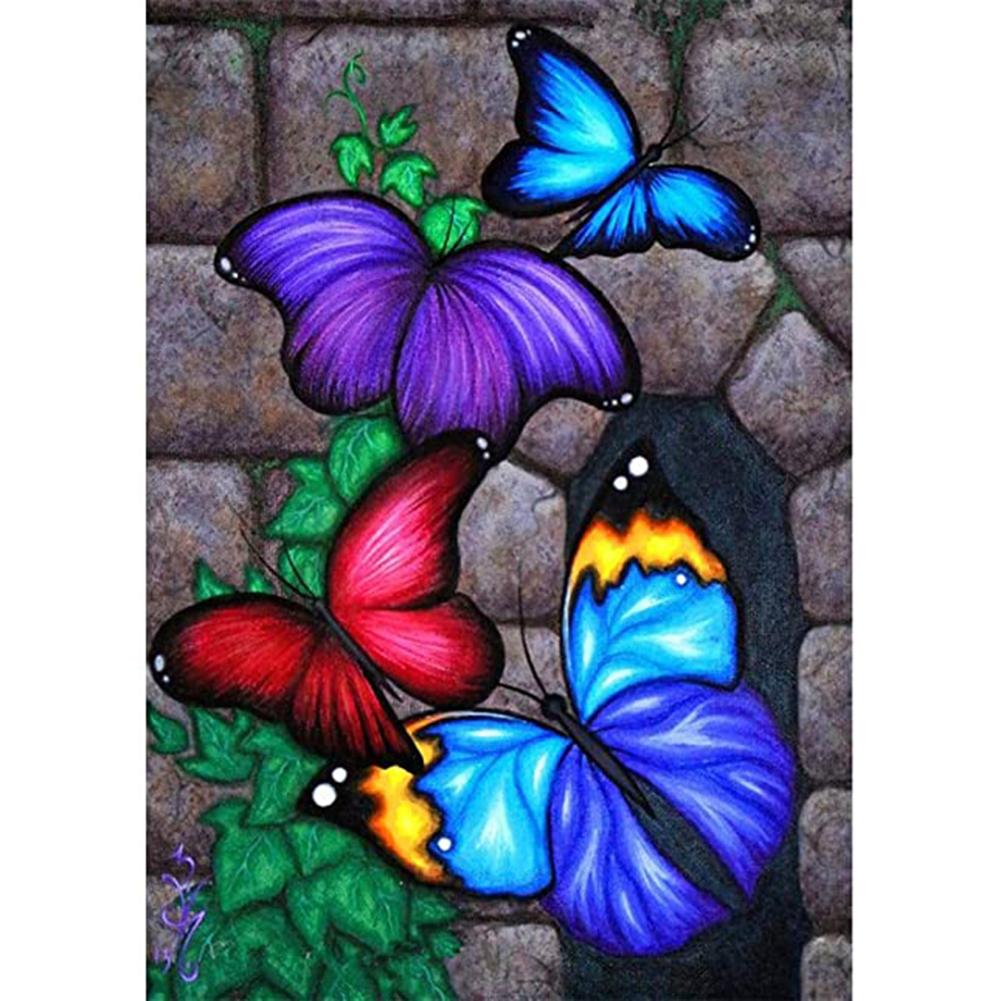 

30x40cm Round Drill Diamond Painting-Butterfly Stone Gate, 501 Original