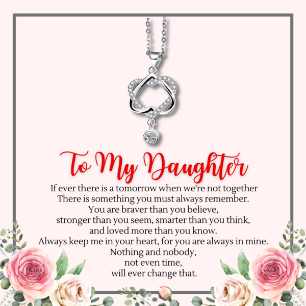 To My Daughter Heart Knot Necklace