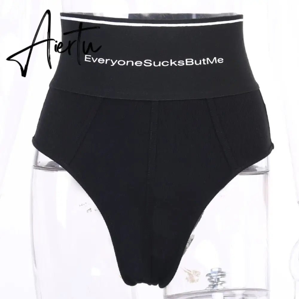 Women Briefs Elastic High Waist Panties Lingerie Letter Simplicity Sexy Style Casual Summer Clothing Intimates Underwear Aiertu