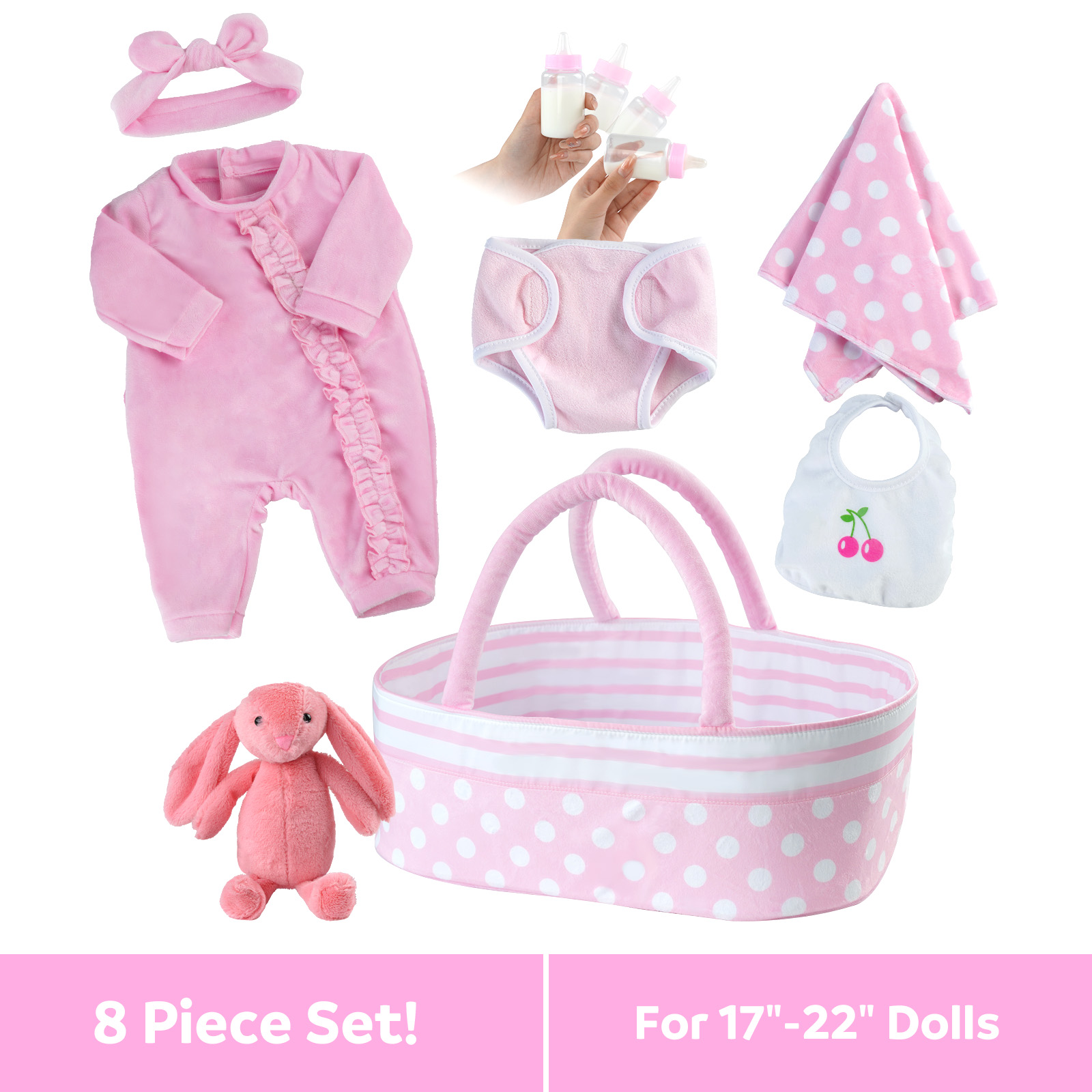 [It's a Girl!] Adoption Reborn Baby Essentials-8pcs Gift Set