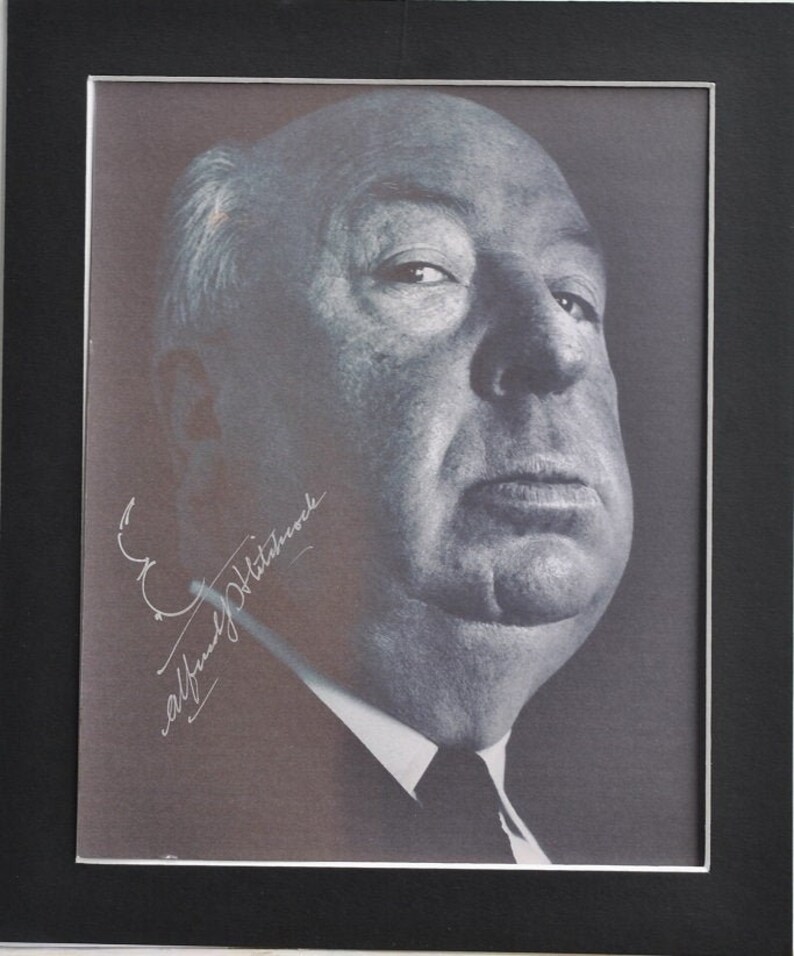 ALFRED HITCHCOCK Signed Photo Poster painting MattedBirds Vertigo Spellbound wCOA