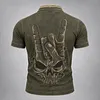 Men's Vintage Skull Print Casual Top by Inlyline