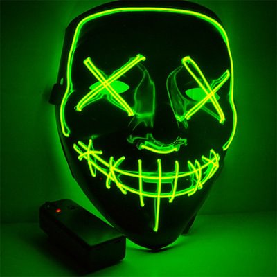 LED glowing mask Halloween ghost face adult fluorescent party mask