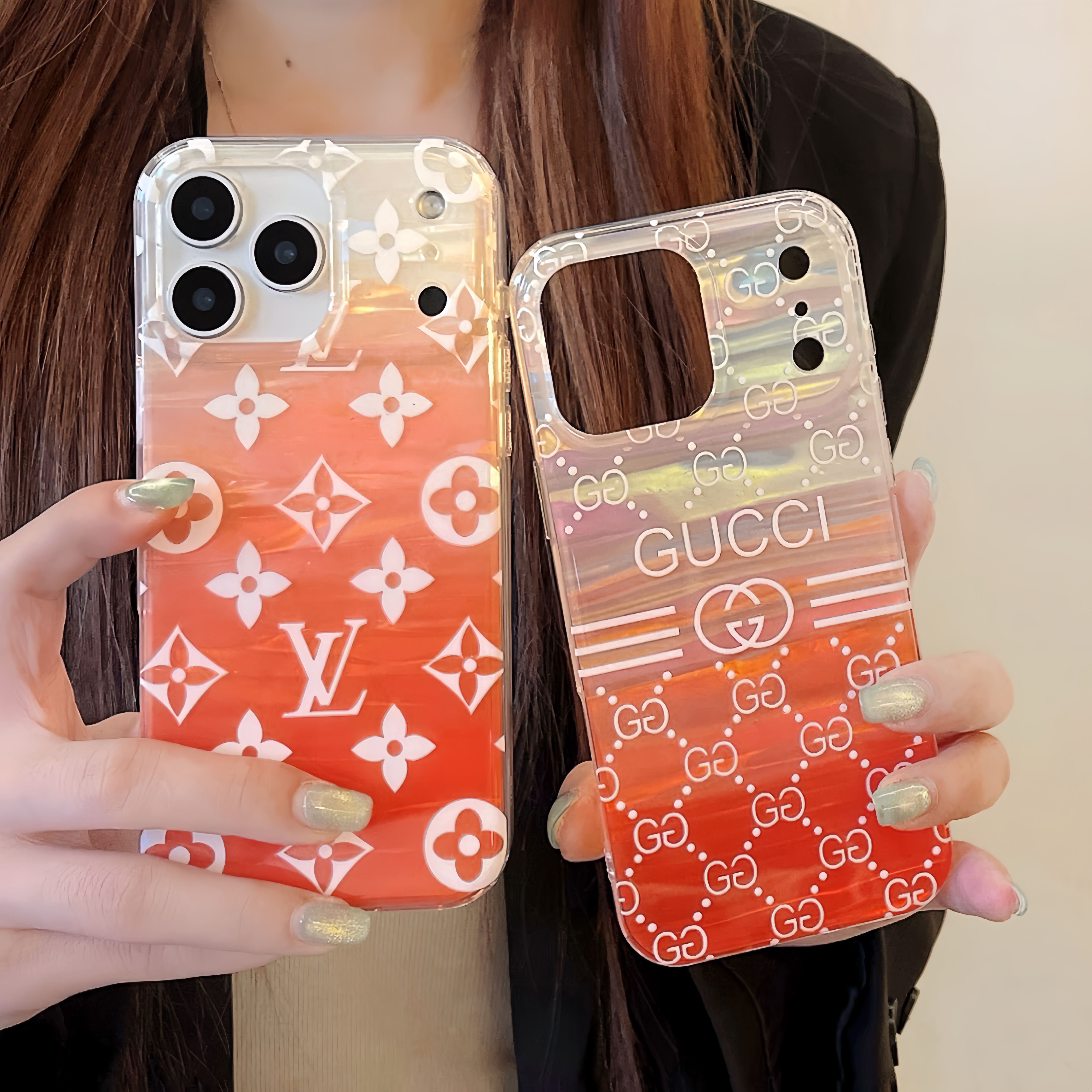 LV & Gucci Orange IMD Apple Phone Case MagSafe