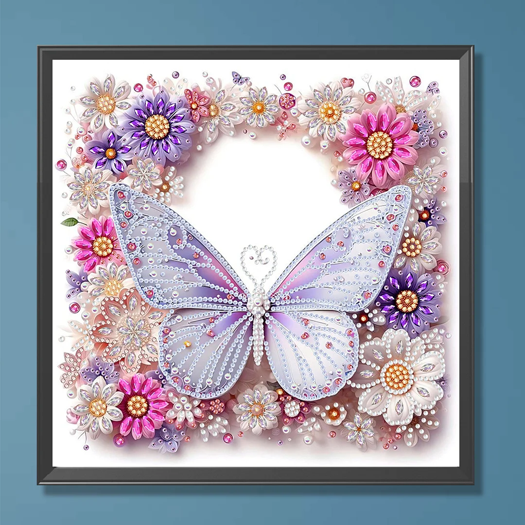 White Butterfly - Partial Special Shaped Drill Diamond Painting Kits (Canvas|30*30cm)