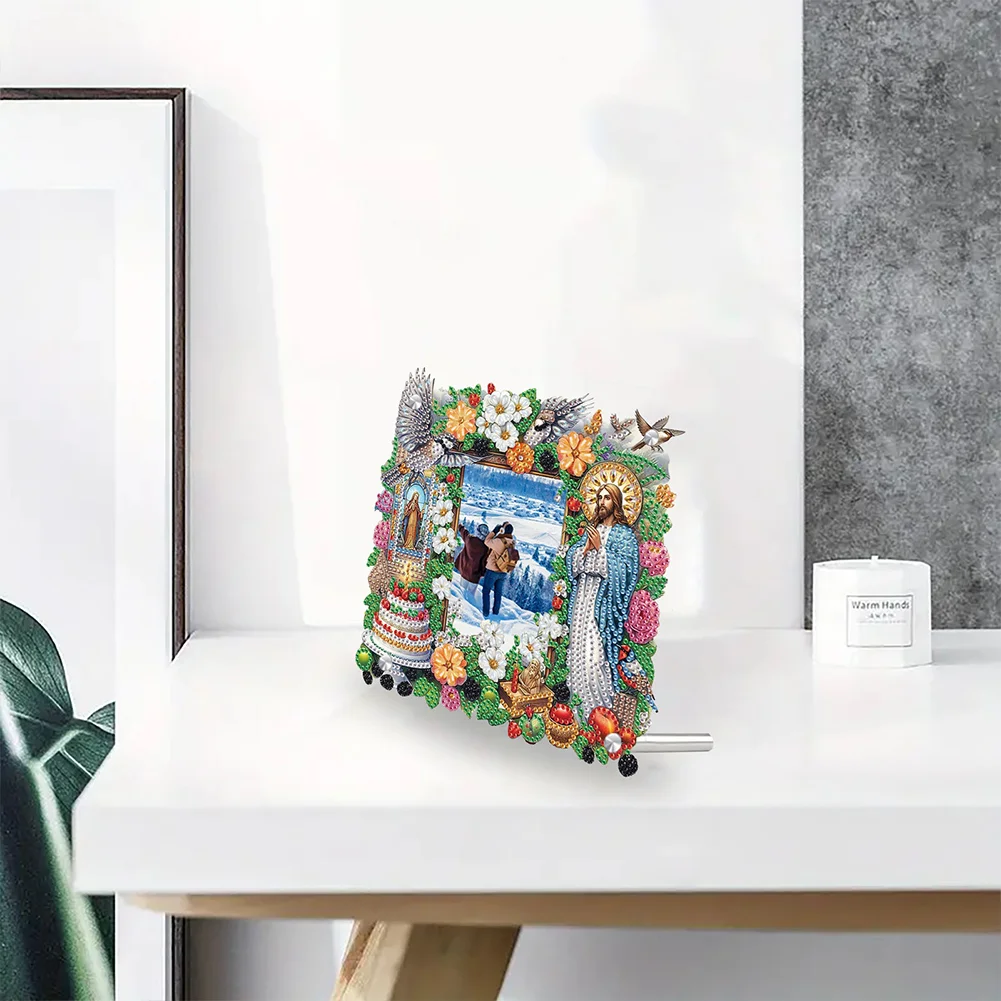 5D DIY Faith Acrylic Special Shape Rhinestone Tabletop Photo Frame Kit