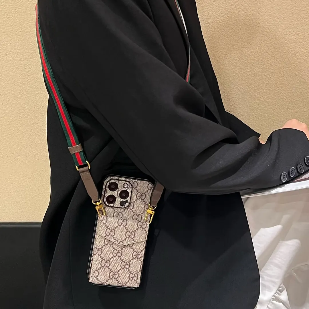 Elegant LV crossbody monogram canvas wallet Gucci Ophidia GG Apple iPhone case
