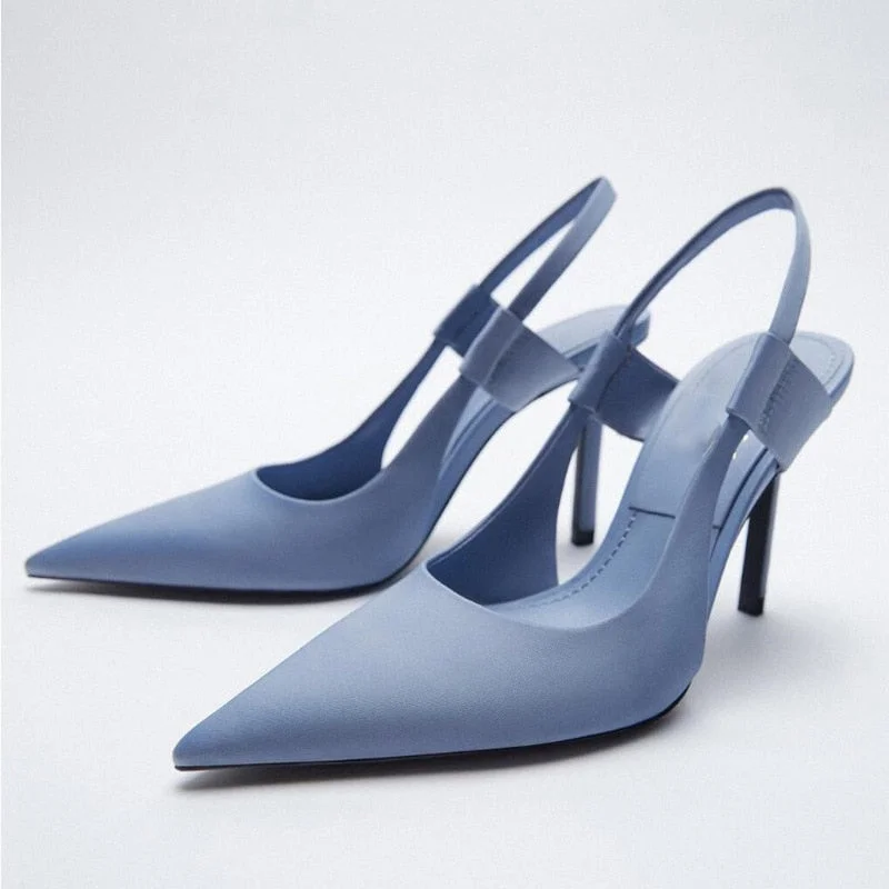 LMCAVASUN Spring blue pointed toe women dress shoes thin high heel office lady shoes
