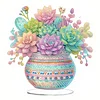 Plantes succulentes en pot acrylique - ornement d&rsquo;artisanat 5d bricolage