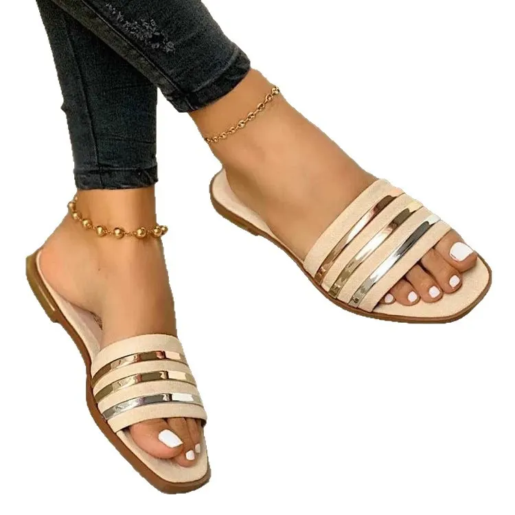 Yyvonne 2025 Summer Comfortable Flat-Bottomed Slippers 35-43Wish Burst Cold Drag