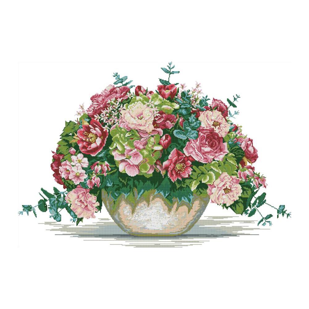 

Hydrangea Bouquet - 14CT Stamped Cross Stitch - 79*57cm, 501 Original