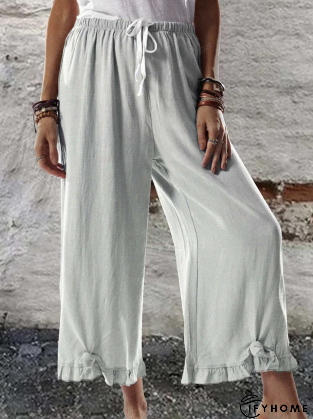Gray Vintage Cotton Shift Pants | IFYHOME