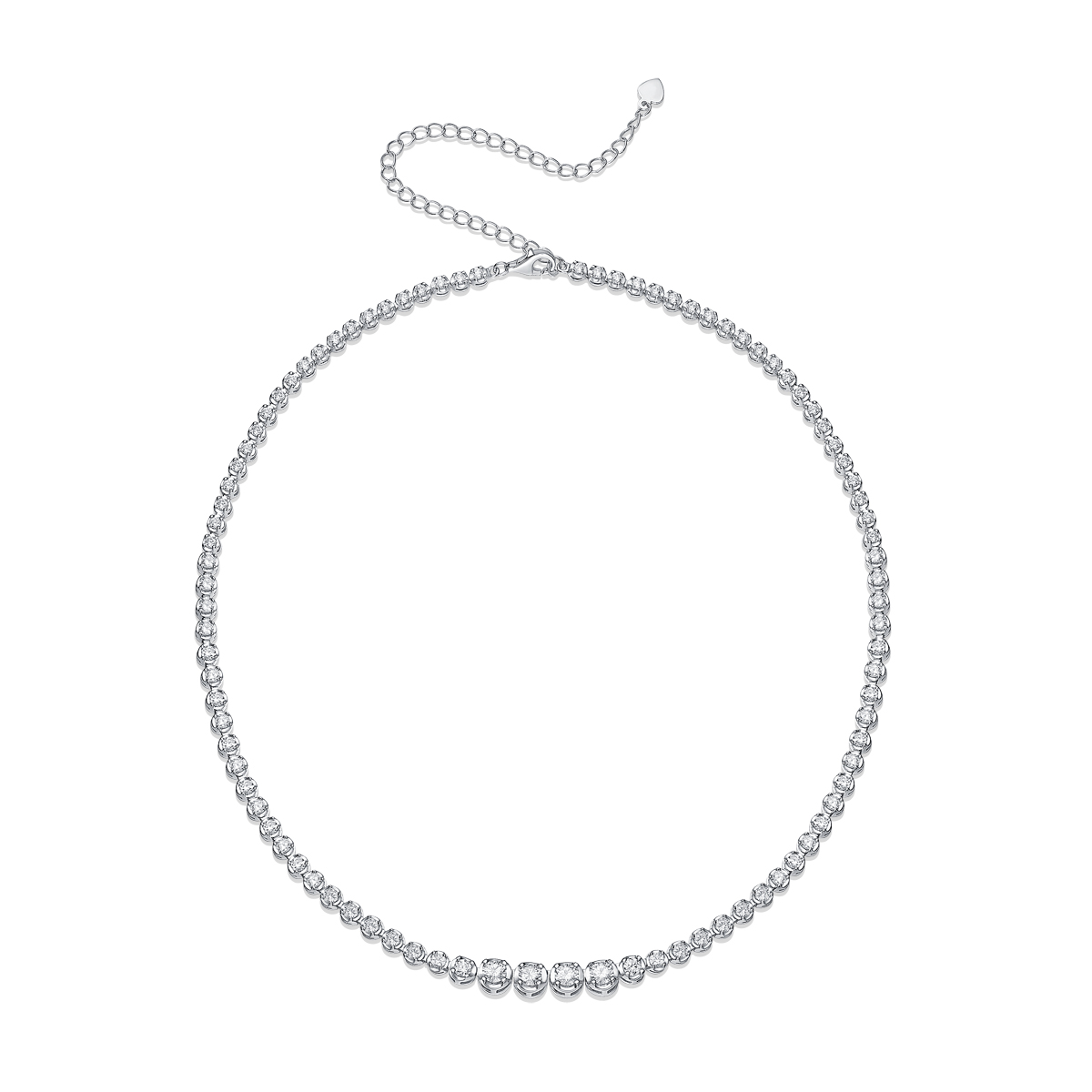S925 silver moissanite necklace 4mm casual fashion light luxury women's senior gift with certificate authentication
