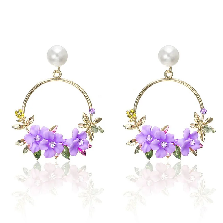 2pcs Wreath Flower Charm, Crystal Flower Charms,Spray paint Flower Charm, Flower Collection charms For Jewelry Making Earring Necklace DIY