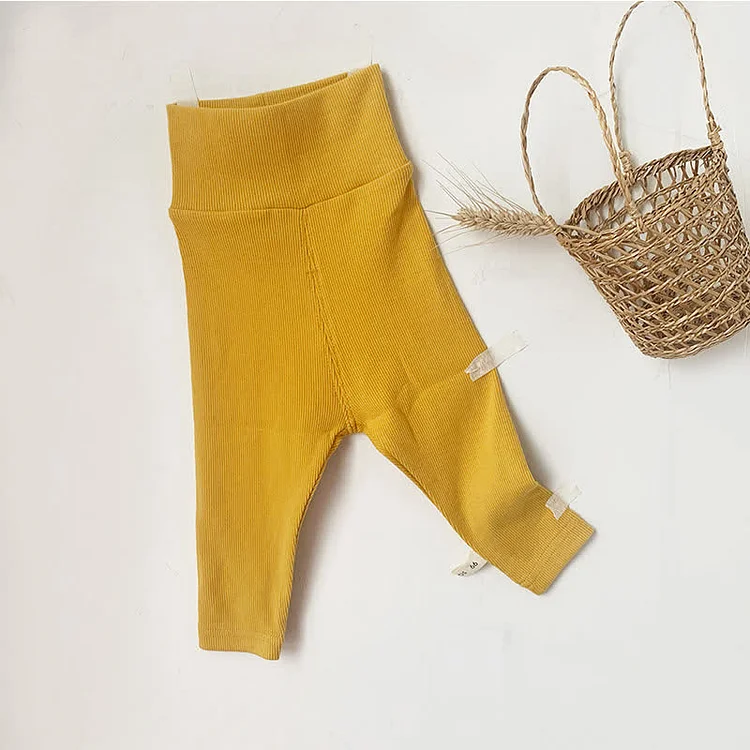 Baby Solid Color High Waist Pants