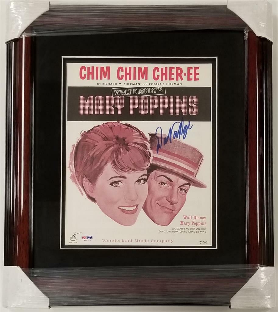 Dick Van Dyke signed 9x11 Mary Poppins Song Sheet FRAMED ~ PSA/DNA COA