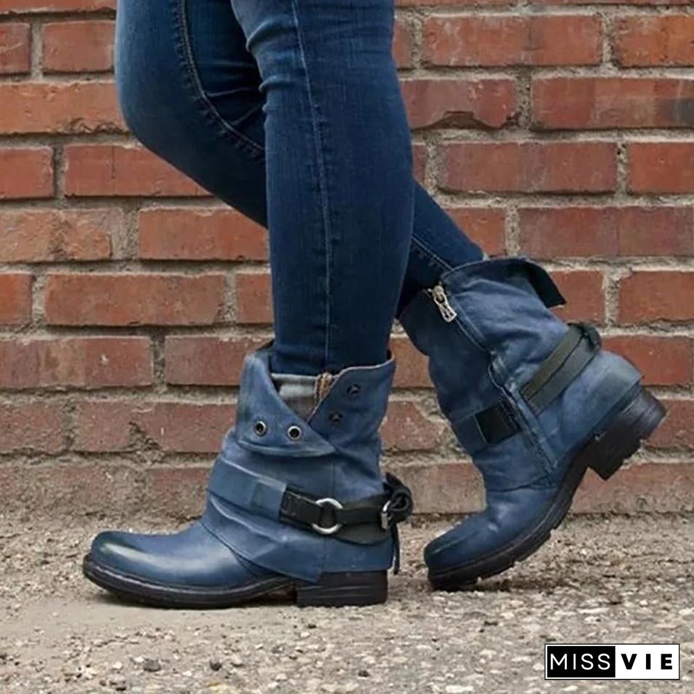 Casual Classic Comfy Zipper Booties