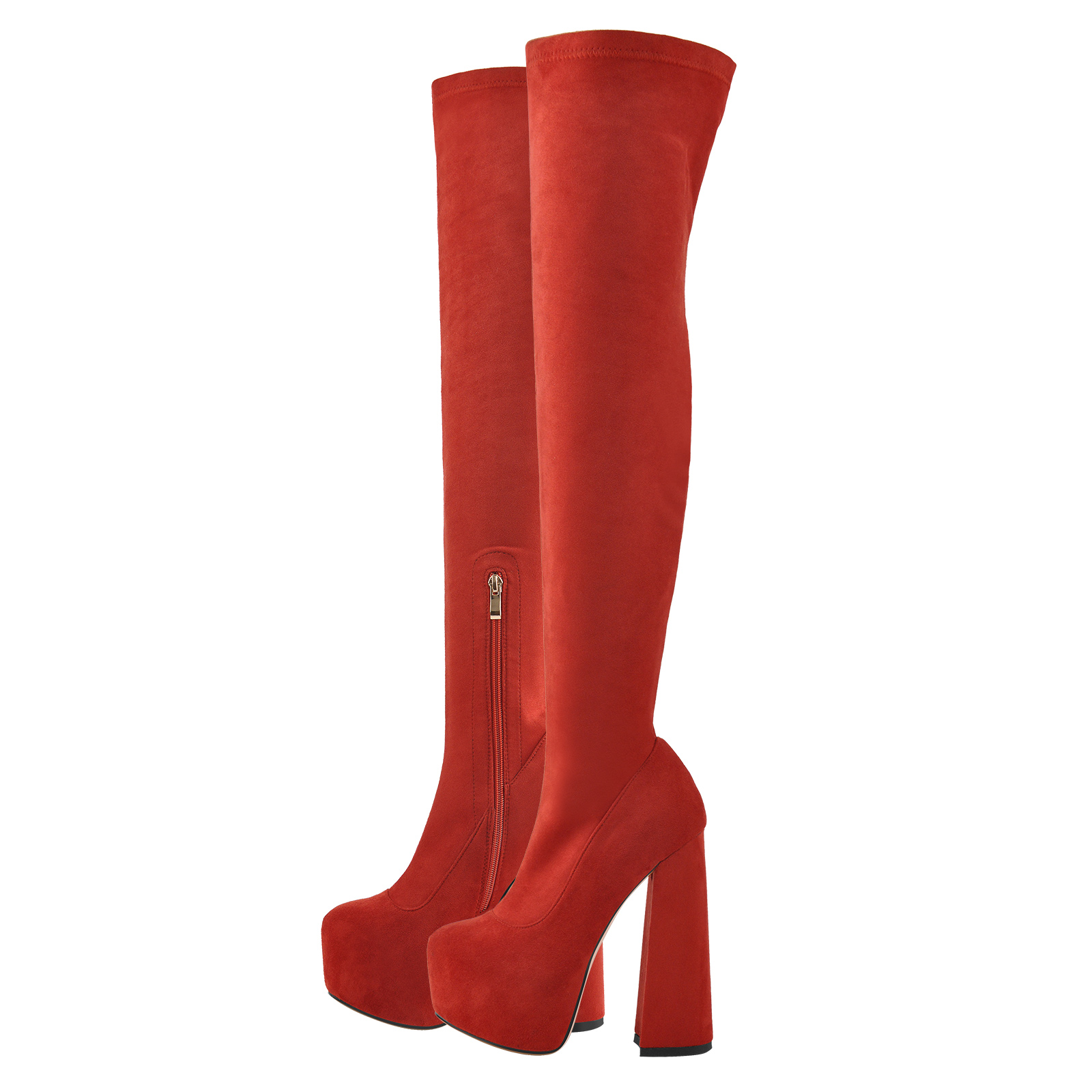 Chunky Heel Over The Knee High Platform Boots