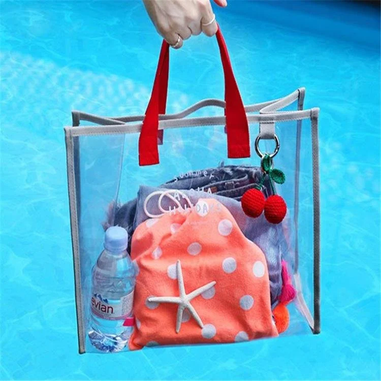 KISS THE RAIN Transparent PVC Handcuffs Swimming Bag Portable Clothes Storage Bag Fashion Beach  Stunahome.com