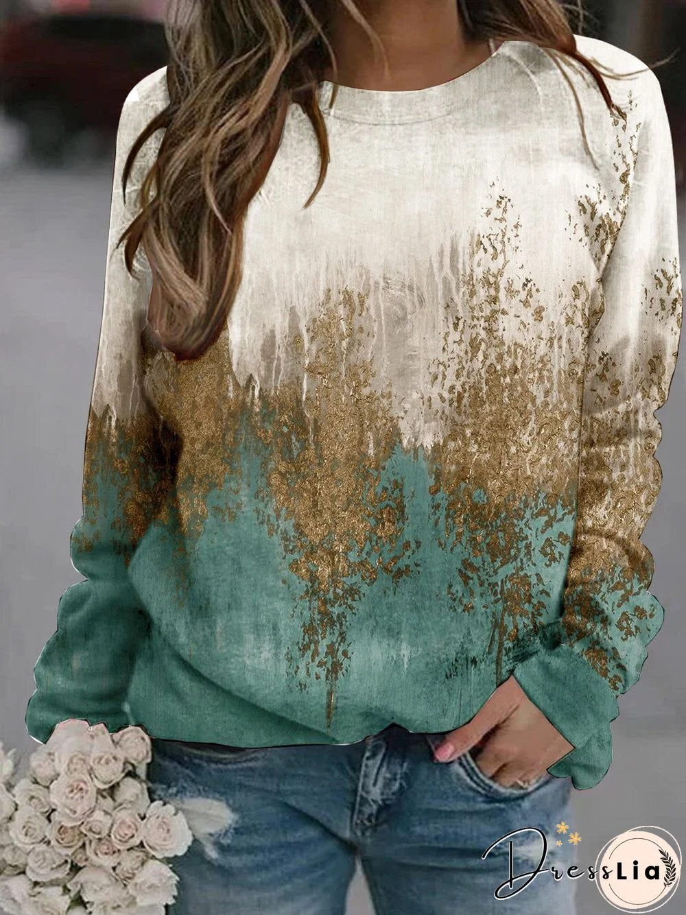 Casual Ombre Loose Sweatshirts