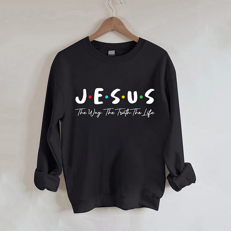 VChics Jesus The Way The Truth The Life Casual Crew Neck Sweatshirt