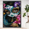>SALE<5D DIY Full Round Drill Partial AB Diamond Painting Devil Mask Doll Decor45x65cm