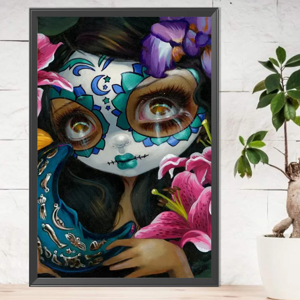 Partial AB Diamond Painting - Full Round Drill - Devil Mask Doll(Canvas|45*65cm)