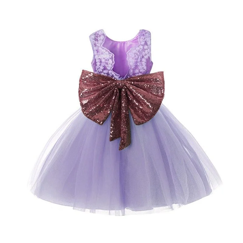 New Summer Baby Girl Christening Gown Lace Sequined Dresses Fashion Newborn Girls Clothes 1 2 Years Birthday Clothes Party Dress