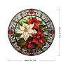 Red Flowers Glass Painting-Paint by Numbers Acrylic Painting 40*40CM