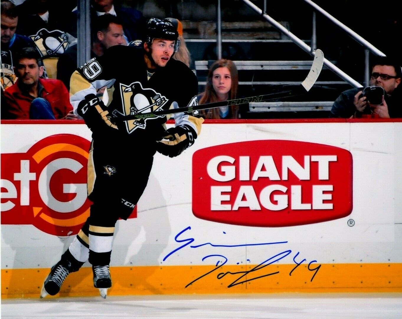 DOMINIK SIMON autographed SIGNED PITTSBURGH PENGUINS 8X10 Photo Poster painting #2