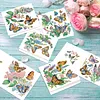 6Pcs Diamond Painting Butterfly Flower Bush Greeting Card Set with Envelopes for Birthdays Thanksgiving & Special Occasion