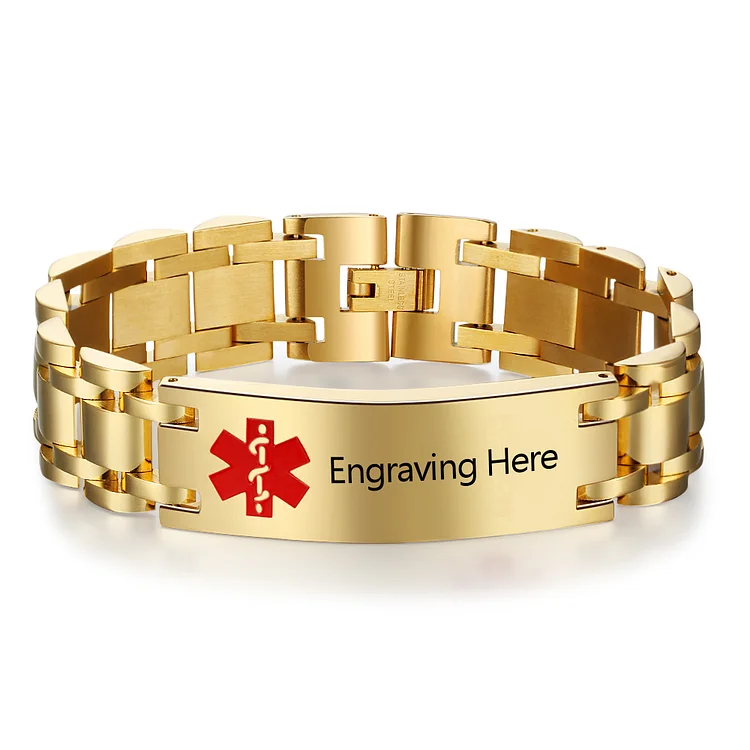 Medical Alert Bracelet for Men Women Engravable Medical Alert Jewelry Kids ID Bracelet Waterproof Stainless Steel