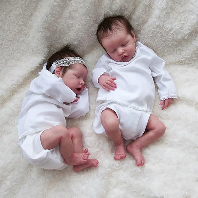 17'' Twins Sister twin a twin b Reborn Baby Doll