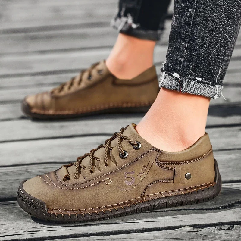 ArmandoTM - Vintage Leather Hand-stitching Casual Shoes With Supportive ...