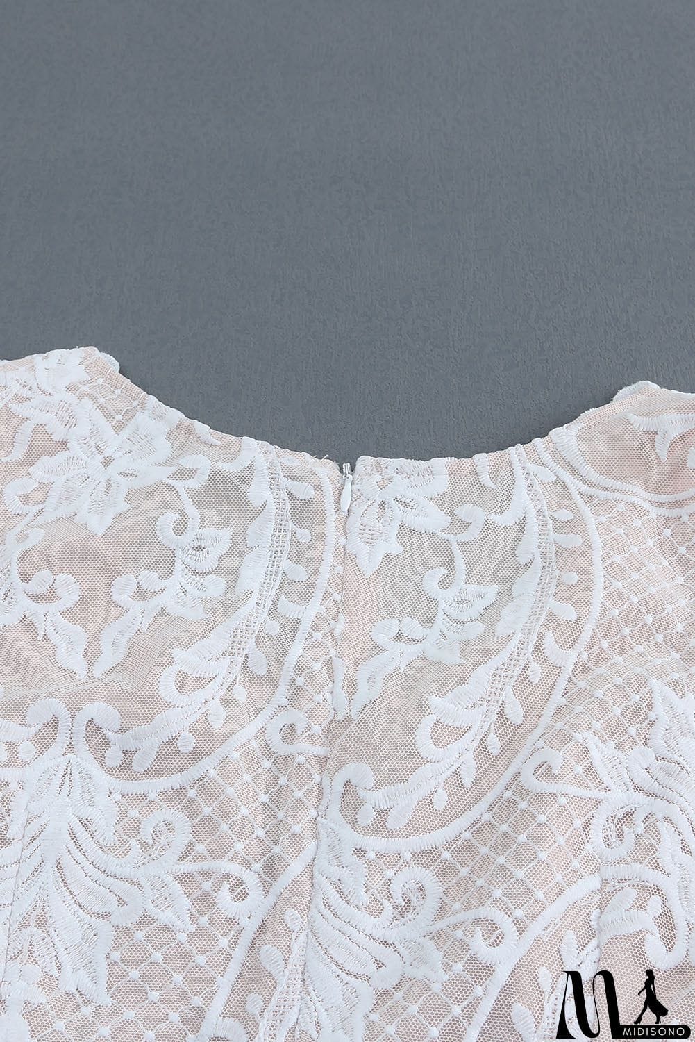 MidiSono - Zip Back Sleeveless Crochet Lace Maxi Dress