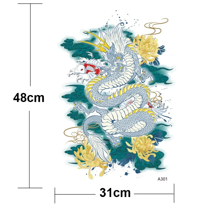 temporary tattoos custom large body art sexy animal tiger dragon peony lion sexy tattoo for women girls back waterdecal big size