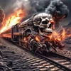 Skeleton Train-11CT Stamped Cross Stitch 40*40cm/15.75*15.75in