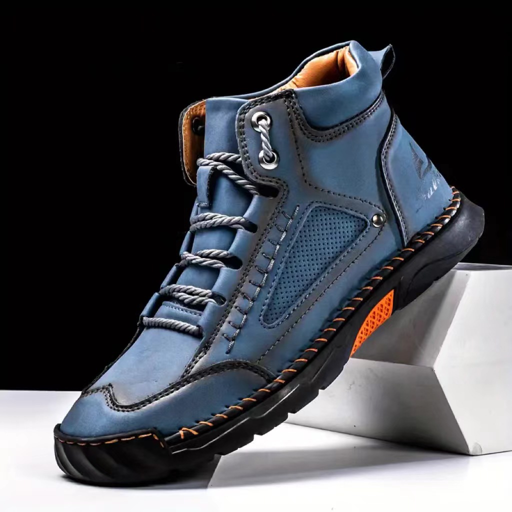 Arkget Shoes | Men's Lace Up Leather Boots Hand Stitching Casual Shoes
