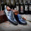 Mens Blue Buckle Dress Shoes