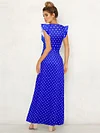 High Waist Polka Dot Maxi Dress