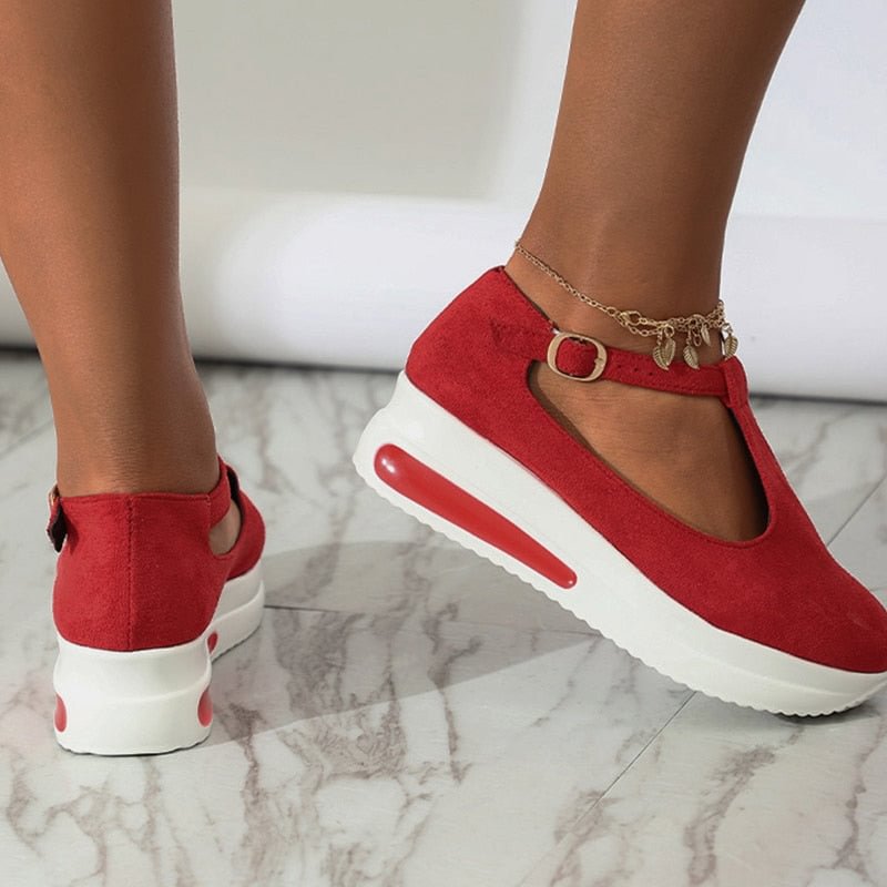 New Women Sandals Buckle Strap Flock Summer Shoes Chaussures Femme Flat Platform Sandalias Plus Size Shoes 2021 Fashion