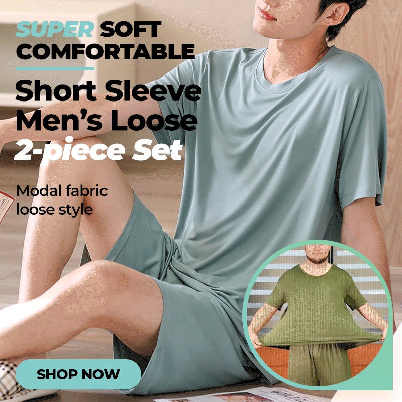 Super Soft Comfortable Short Sleeve Men’s Loose Two-piece Set