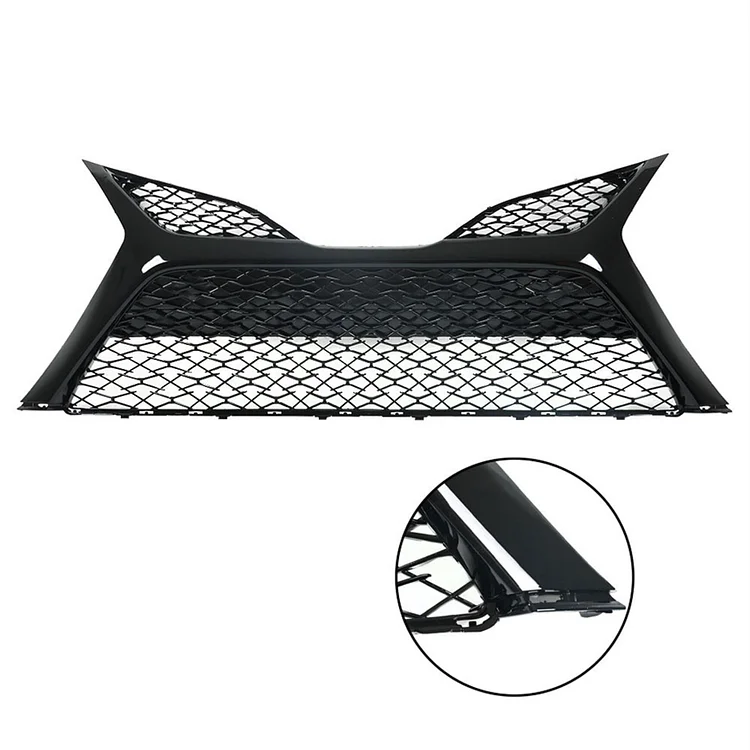 SEBLAFF Front Bumper Upper and Lower Grille Gloss Black Grill without Sensor Holes Replacement for 2018 2019 2020 Camry SE XSE TO1200422 TO1036185