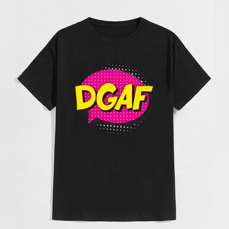 PINK BUBBLE DGAF SLOGAN T-SHIRT 