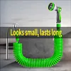 10-Mode Adjustable Garden Hose Nozzle With Coiled Spring Hose