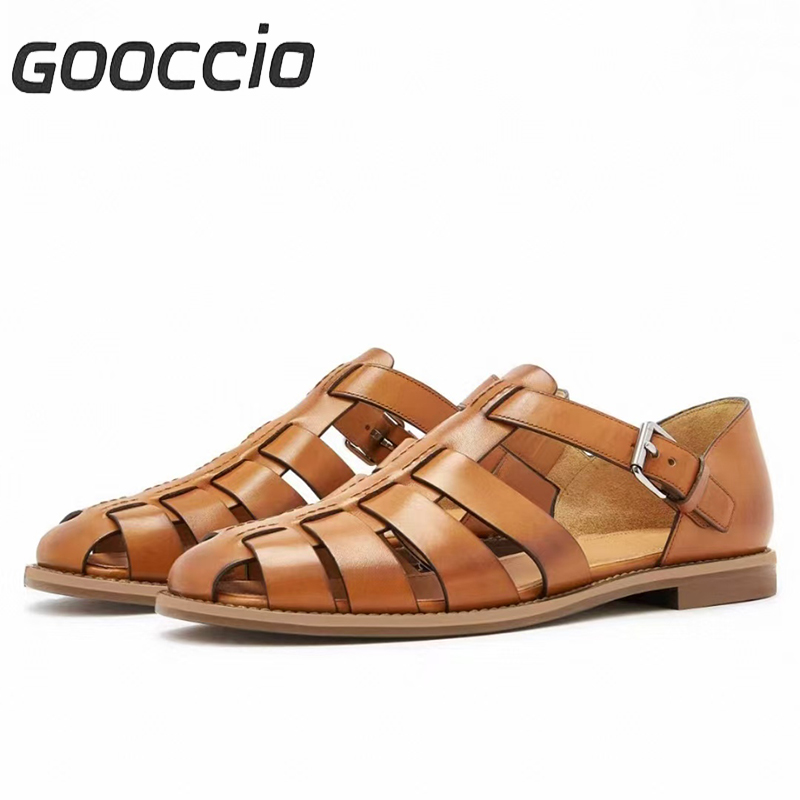 VG180 Cowhide Dress Sandals For Men GOOCCIO   