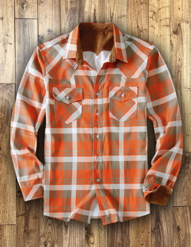 Men's High Quality Plaid Shirt Cardigan Lapel Long Sleeve Plaid Shirt Jacket