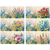 6pcs Diamond Painting Greeting Cards DIY Diamond Art Cards Crafts (Flower)