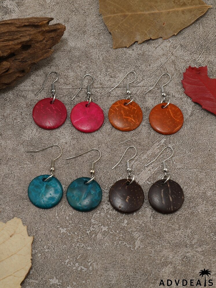 4pairs Round Drop Earrings